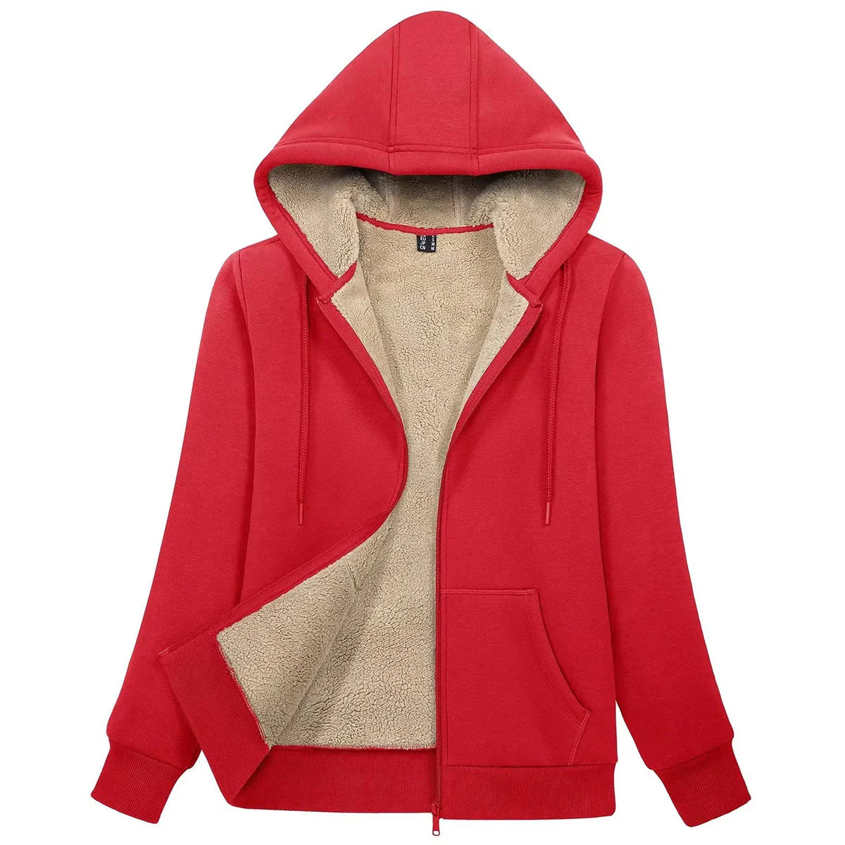 Veste à capuche zippée doublée polaire Sherpa pour femme