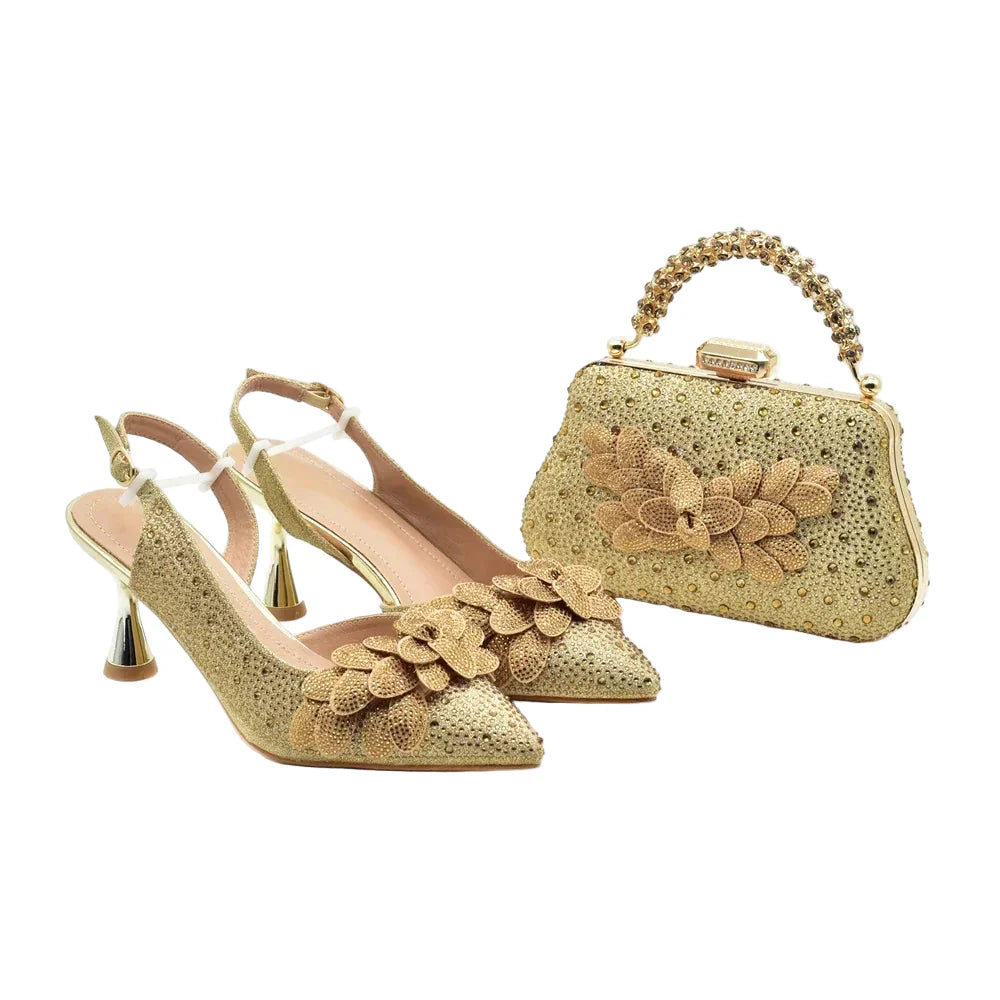 Ensemble Chaussures et Sac Pointus pour Mariage Femme - ED123