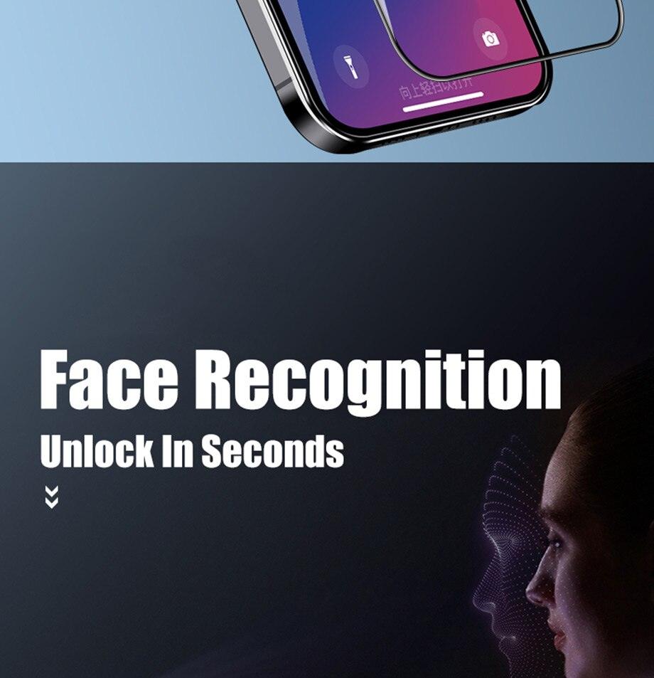 Protecteur d'écran en verre trempé à couverture complète 9D pour IPhone 11 Pro Max 14 12 X S XS XR Verre trempé sur IPhone 13 Mini 7 8 6S Plus SE Film Protecteur d'écran en verre trempé Compatible pour iPhone