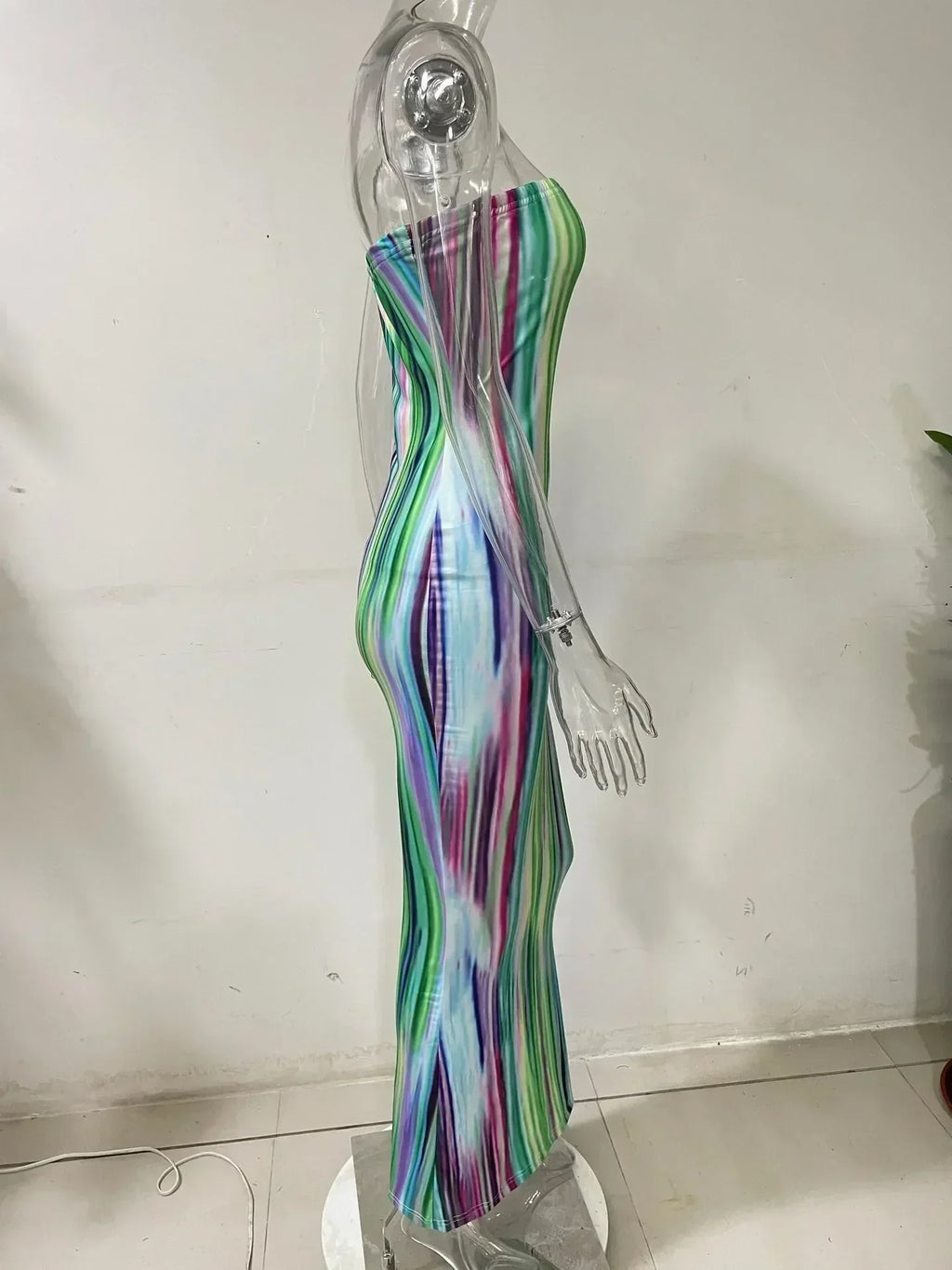 Robes de printemps et d'été pour femmes, imprimées, sans bretelles, bandage, moulantes, sexy, longue robe, nouvelle mode 2023, fête MsChuh