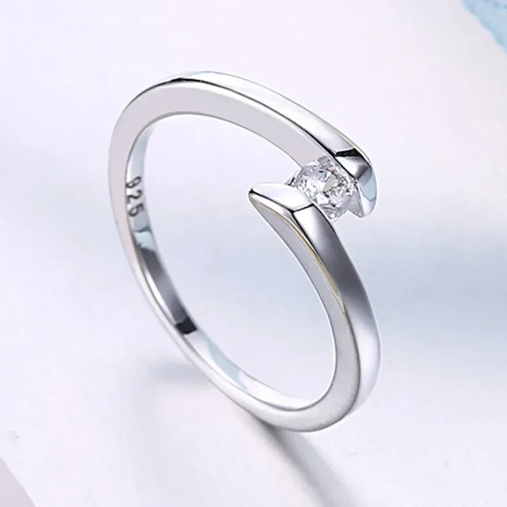 Bague en argent sterling 925 pour femme, tailles 7 à 10, fine, simple, zircon brillant, bijoux de mode, cadeau de mariage, breloque, accessoires de fête, vente en gros