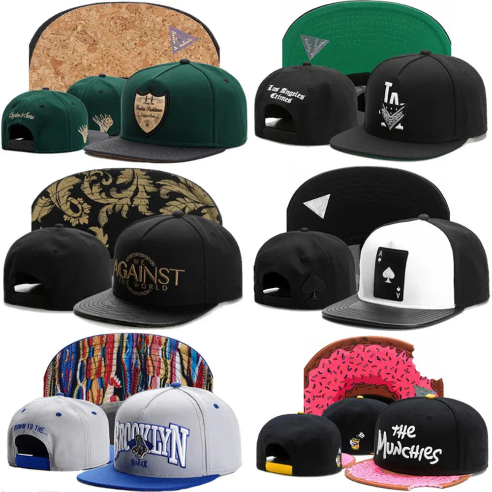 Casquette Snapback Crâne et Main – Casquette de baseball réglable à visière plate