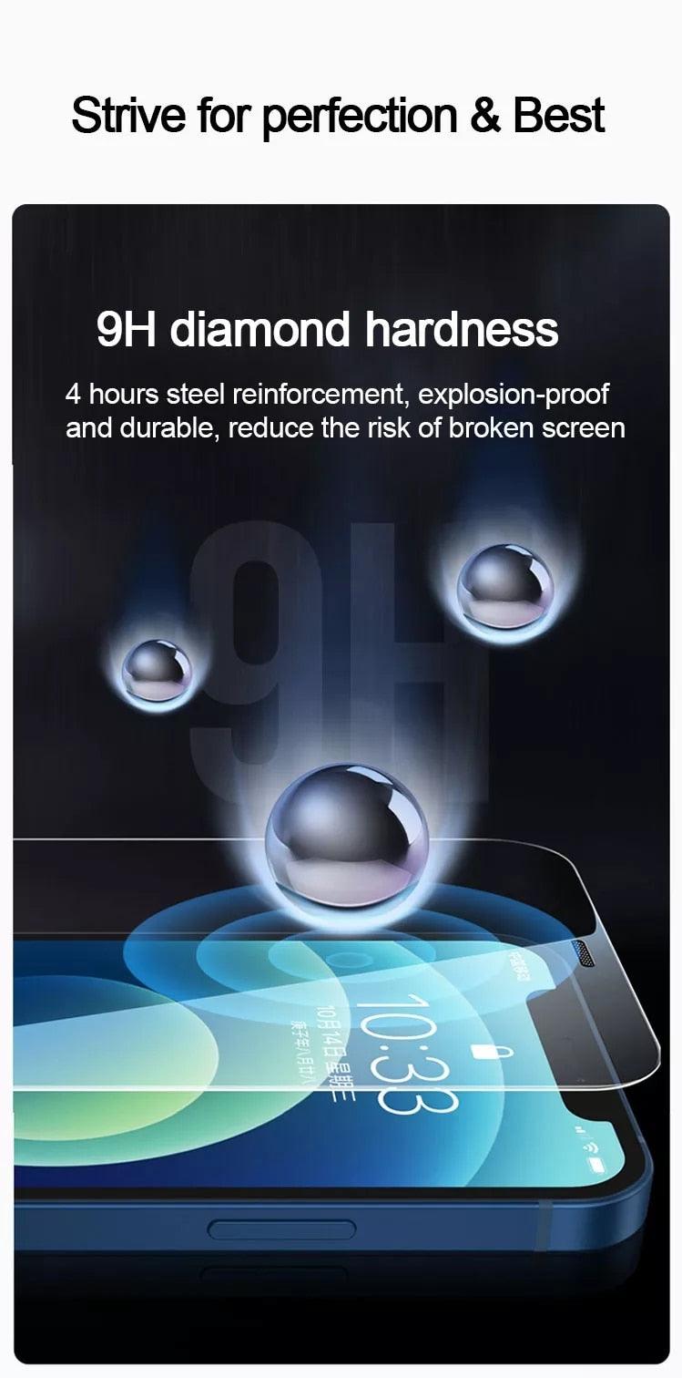 4pcs Verre Trempé Pour Iphone 11 14 12 13 Pro Xr X Xs Max Protecteur D'écran Sur Pour Iphone 14 Pro Max Mini 7 8 6 6s Plus Se Verre Anti-rayures Flexible Protecteur D'écran Anti-choc Anti-empreintes Digitales Verre D'écran Pour Iphone