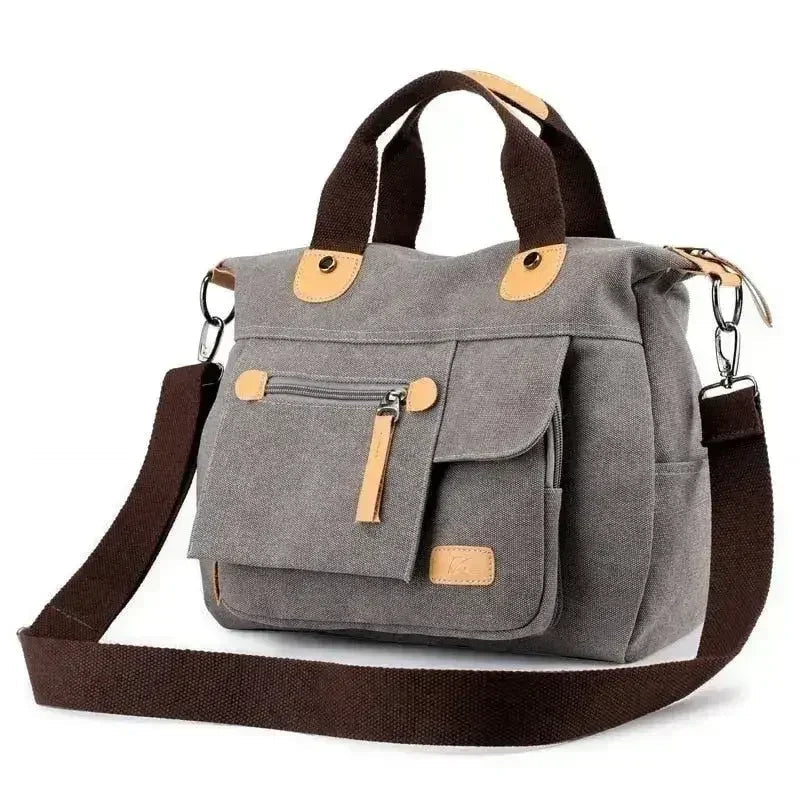Sac fourre-tout décontracté Sac à main bandoulière en toile grande capacité pour femme