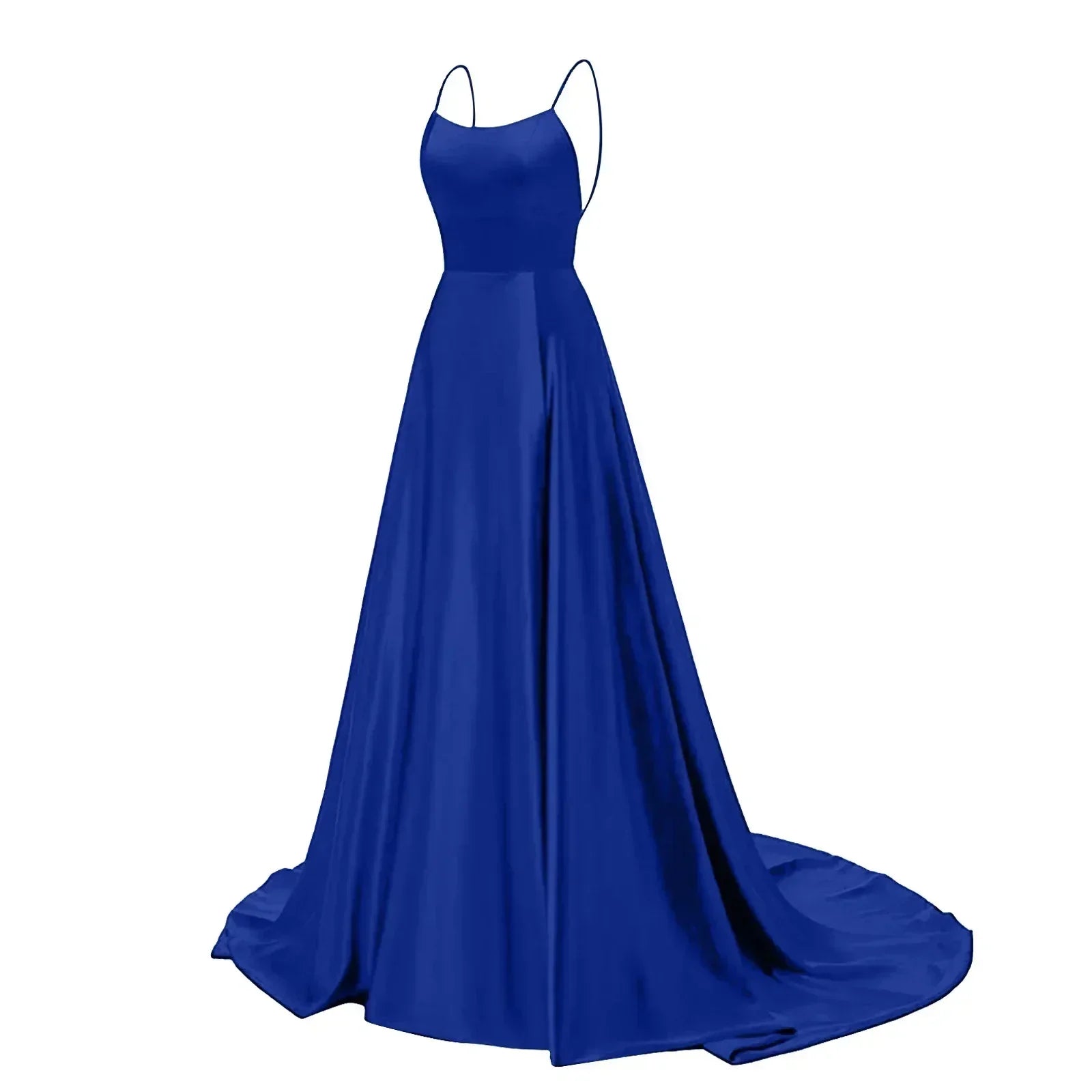 Robe de Demoiselle d'Honneur Bleu Marine pour Mariages Femme Invitée 2024 Sexy à Fines Bretelles Fendue Robes de Soirée Longues