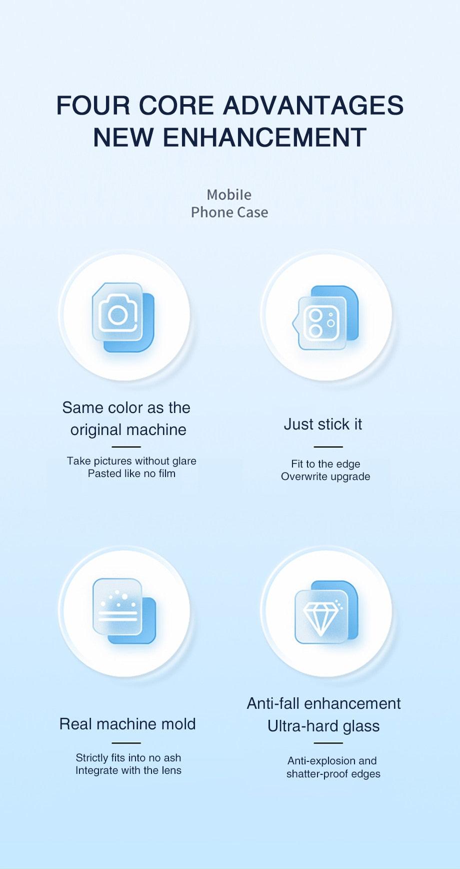 Protecteurs d'Objectif de Caméra 3D pour iPhone 13 14 Pro Max 12 Mini XR Film de Protection en Verre HD pour Objectif Arrière d'iPhone 11 12 PRO MAX X XS