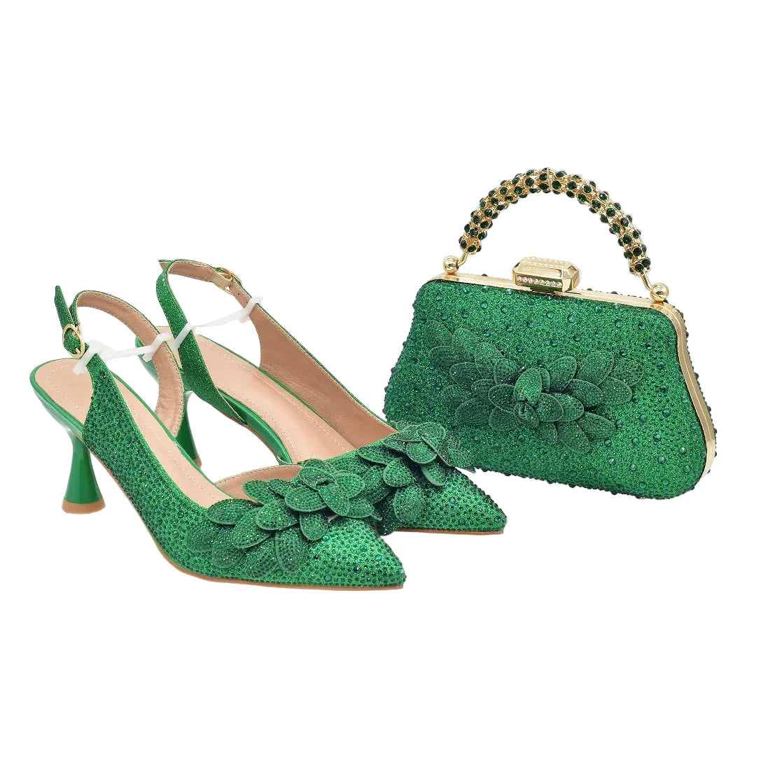 Ensemble Chaussures et Sac Pointus pour Mariage Femme - ED123