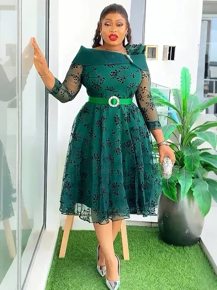 Robe de soirée Dashiki Imprimée Midi Robe Dubai Africaine 2025 Vêtements de Mode Élégants Robes Boubou pour Femmes de Fête de Mariage