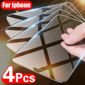 4 Films de protection en verre trempé pour iPhone 11 12 13 14 Pro XR X XS Max Protecteur d'écran pour iPhone 12 Pro Max Mini 7 8 6 6S Plus SE Verre trempé Installation facile du cadre Film de protection HD ultra-mince