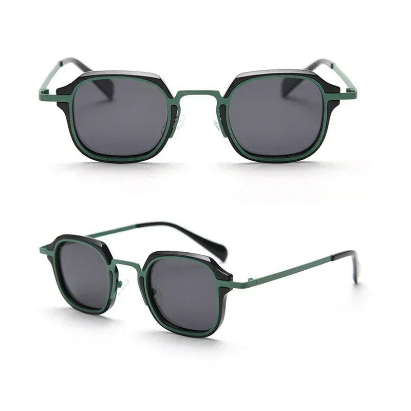 Caterside Lunettes de soleil polarisées rétro Punk pour hommes, monture métallique, verres carrés, mode, pour femmes, voyage en extérieur, conduite, protection UV400