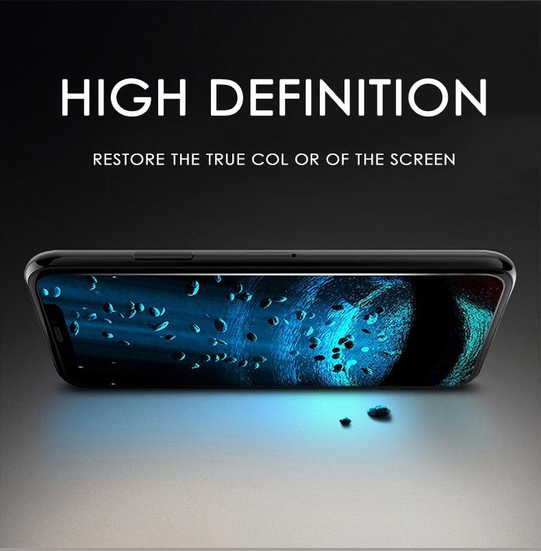 4 films en verre trempé pour iPhone 11 12 13 Pro XR X XS Max, protecteur d'écran pour iPhone 14 Pro Max Mini 7 8 6 6S Plus 5S SE, protection d'écran intégrale en verre trempé
