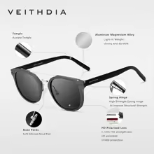 Lunettes de soleil de luxe élégantes en aluminium et magnésium, style rétro steampunk, rondes, polarisées, pour femmes et hommes, avec protection UV400