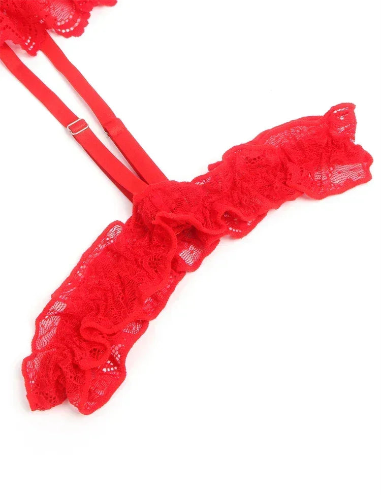 Comeondear Jarretelles Femme Teddy Justaucorps Sexy Grande Taille Barboteuses Lingerie Soutien-gorge à armatures Porte-jarretelles en dentelle Bodys Combinaison Slim Pyjama