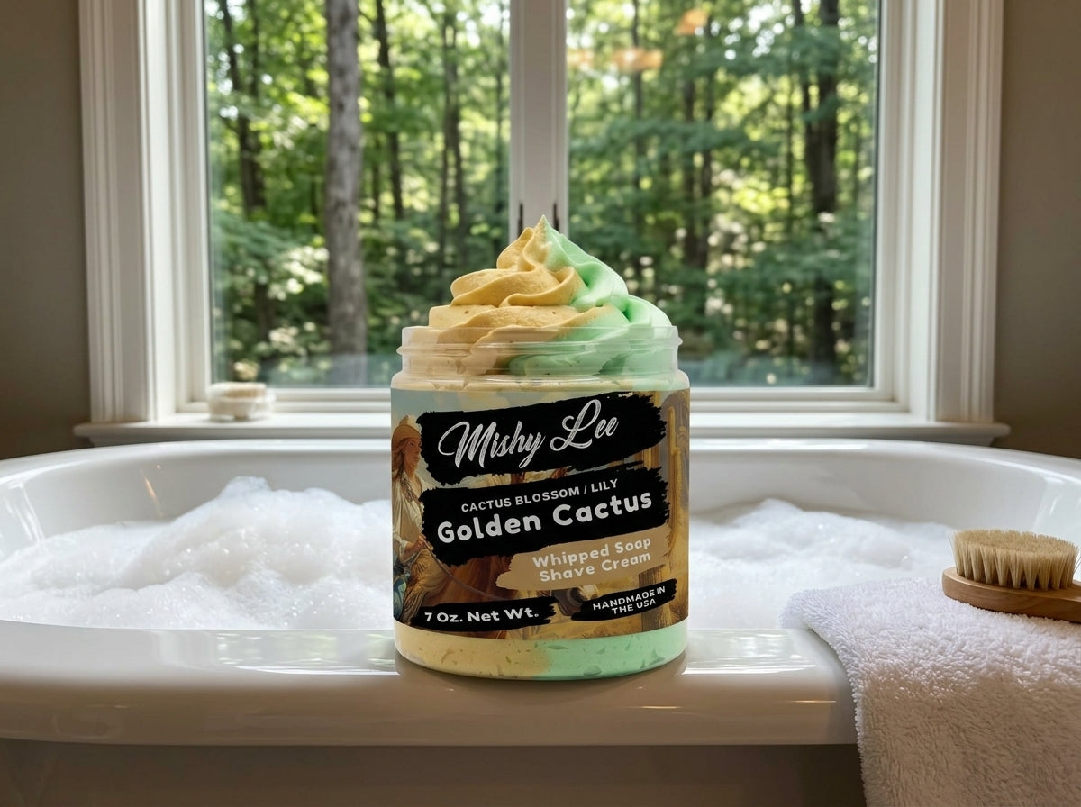 Savon fouetté et crème à raser Golden Cactus