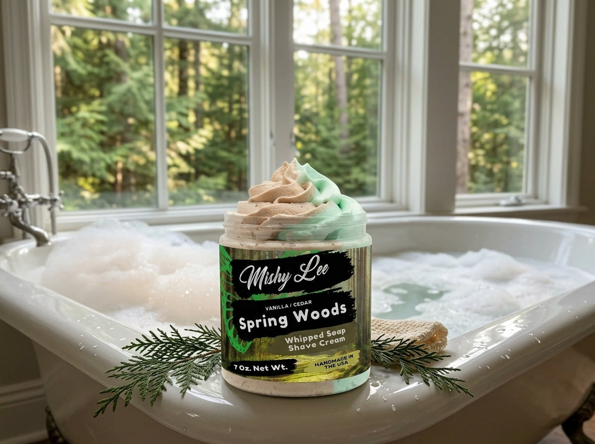 Crème fouettée et crème à raser Spring Woods