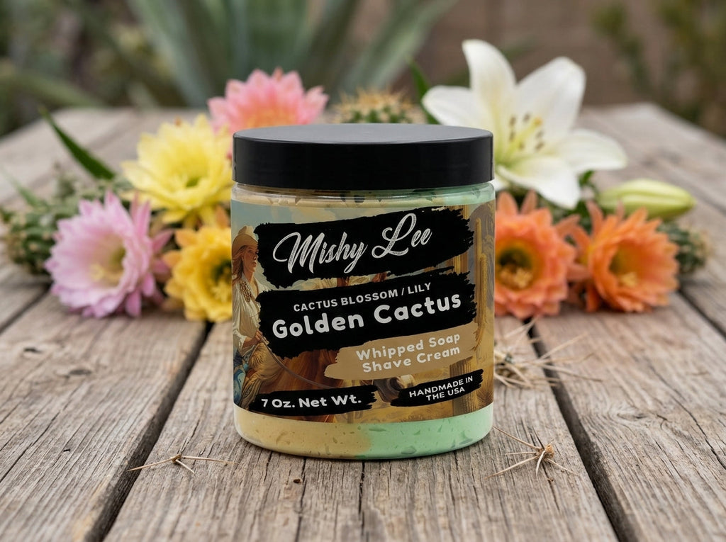 Savon fouetté et crème à raser Golden Cactus