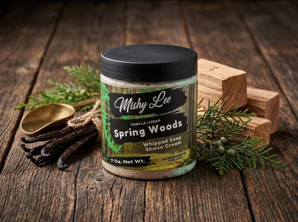Crème fouettée et crème à raser Spring Woods