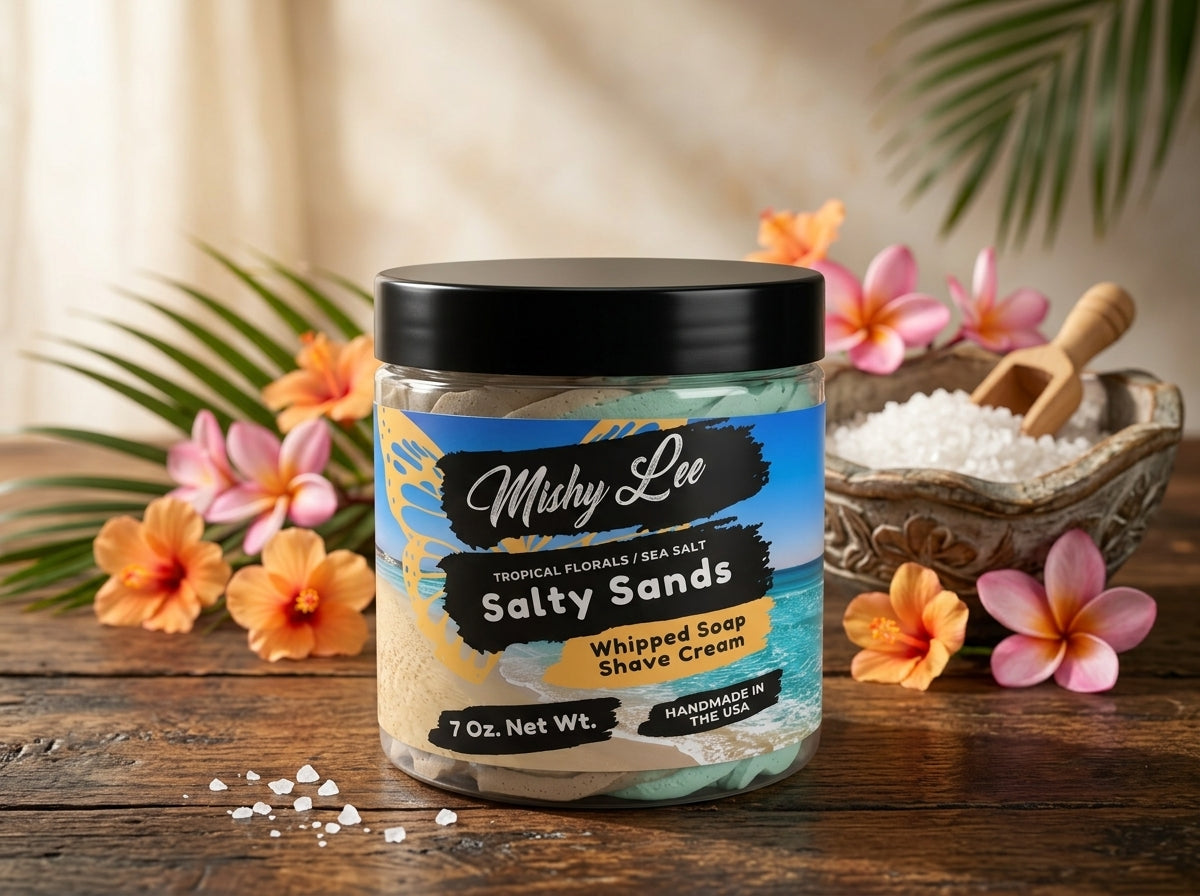 Crème fouettée et crème à raser Salty Sands