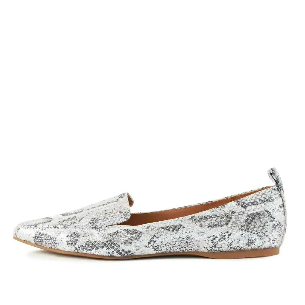 Ballerines Femme Socialite Serpent Argent