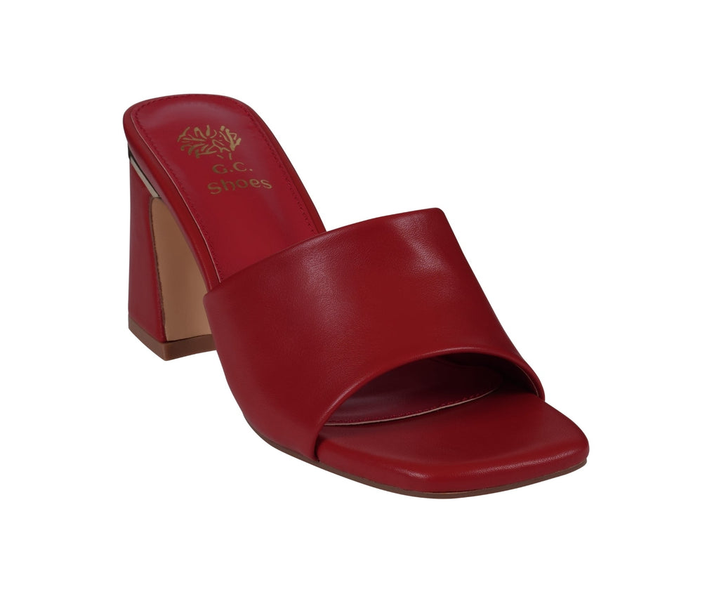 Sandales à talons carrés rouges Soho pour femme