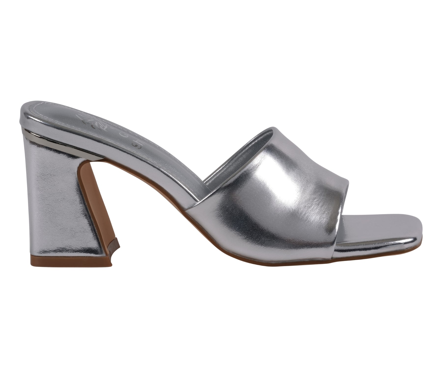 Sandales à talons carrés Soho argentées pour femme