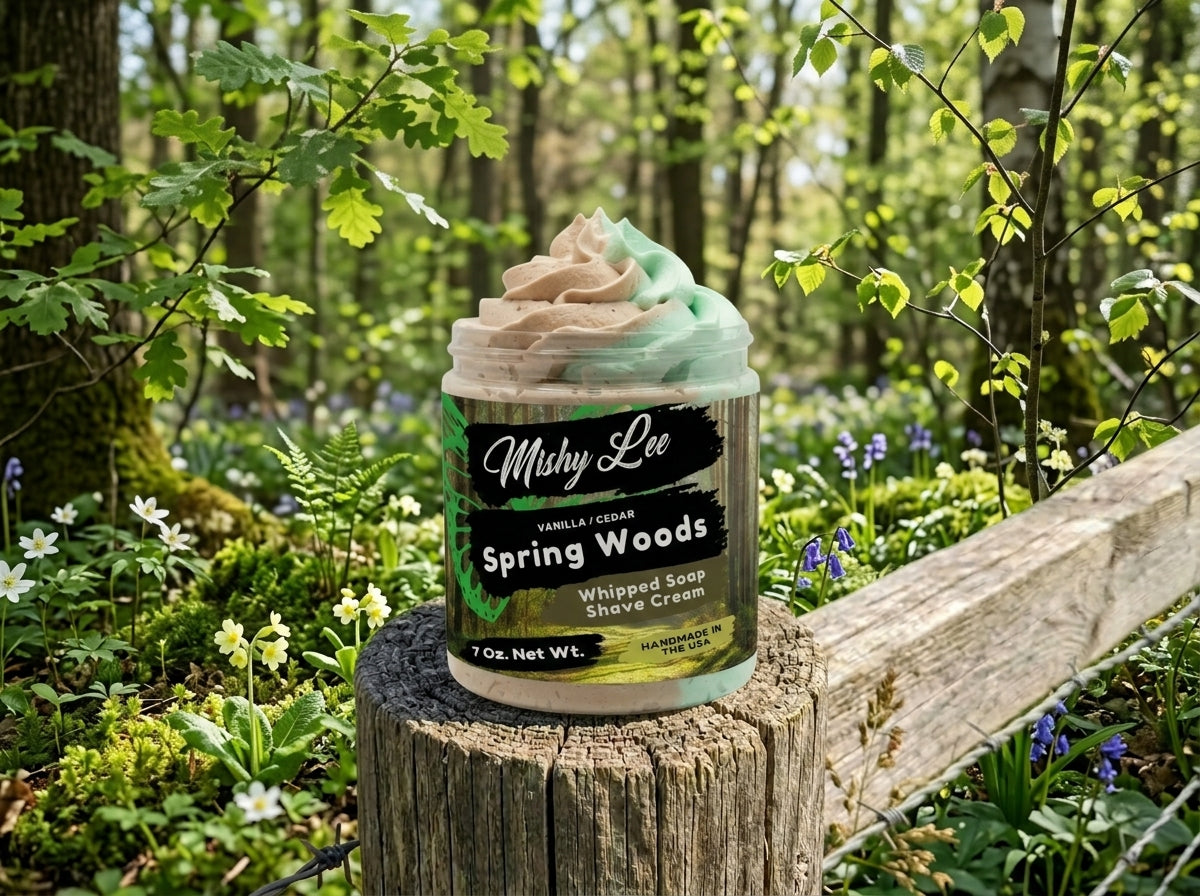 Crème fouettée et crème à raser Spring Woods