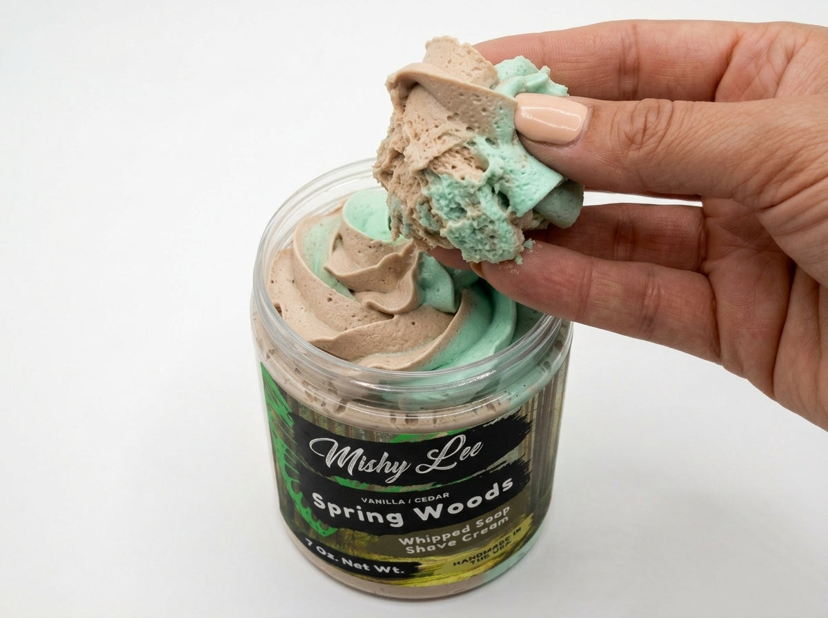 Crème fouettée et crème à raser Spring Woods
