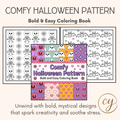 Comfy Halloween Pattern Coloring Book – Bold & Easy Designs (110 Pages, Instant Download PDF)