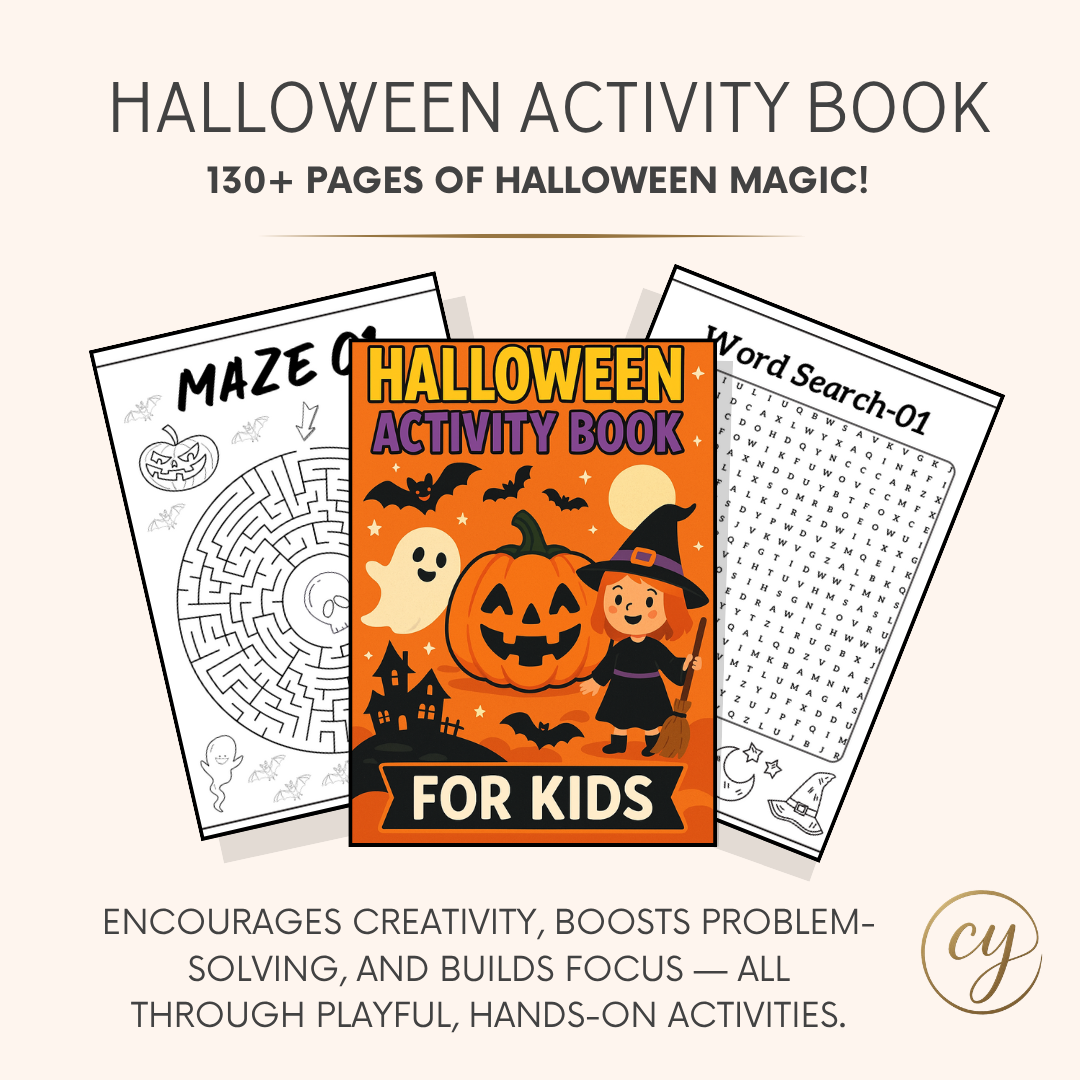Livre d'activités d'Halloween effrayant et intelligent pour enfants – Plus de 130 pages (Téléchargement PDF)