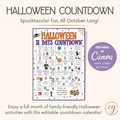 Halloween Countdown Printable – Editable Canva Template (Color + Black & White)