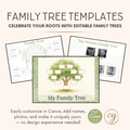 Editable Family Tree Template | 7 Printable Canva Pages