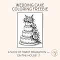Coloriage de gâteau de mariage gratuit (Exemple PDF à imprimer)