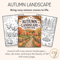 Autumn Landscapes Coloring Book – 150 Pages (Digital Download PDF)
