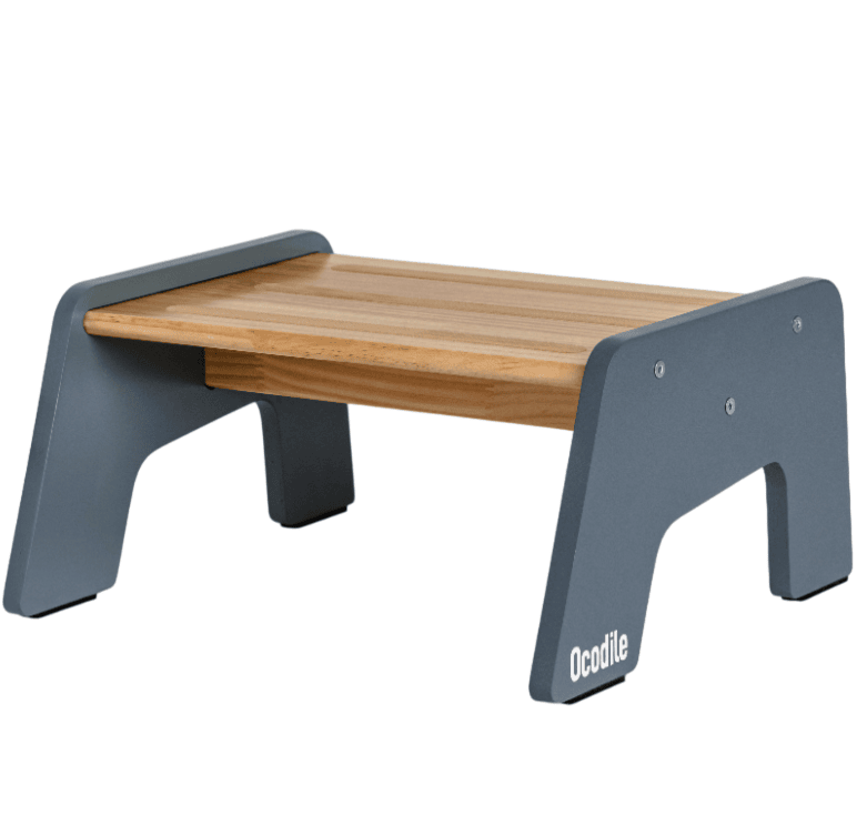 Tabouret en bois à 1 marche pour enfants (tabouret polyvalent pour la cuisine, la salle de bain et l'apprentissage de la propreté)