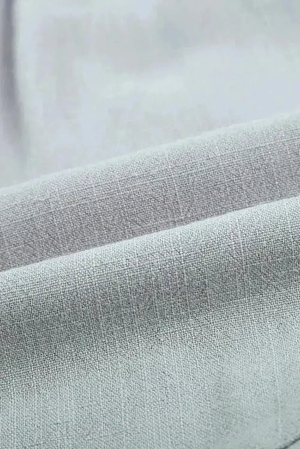 Shorts d'été en lin et coton bleu gris à poches et volants