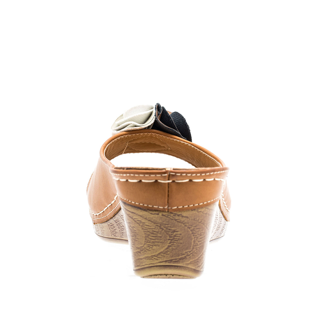Sandales compensées Sydney couleur camel pour femme