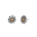 Boucles d'oreilles clous marguerite en métaux mélangés 13x13mm