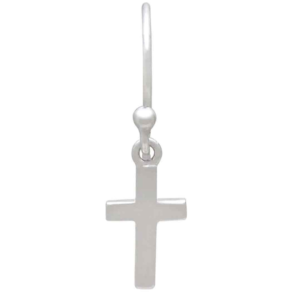 Boucles d'oreilles pendantes croix en argent sterling (25x7mm)