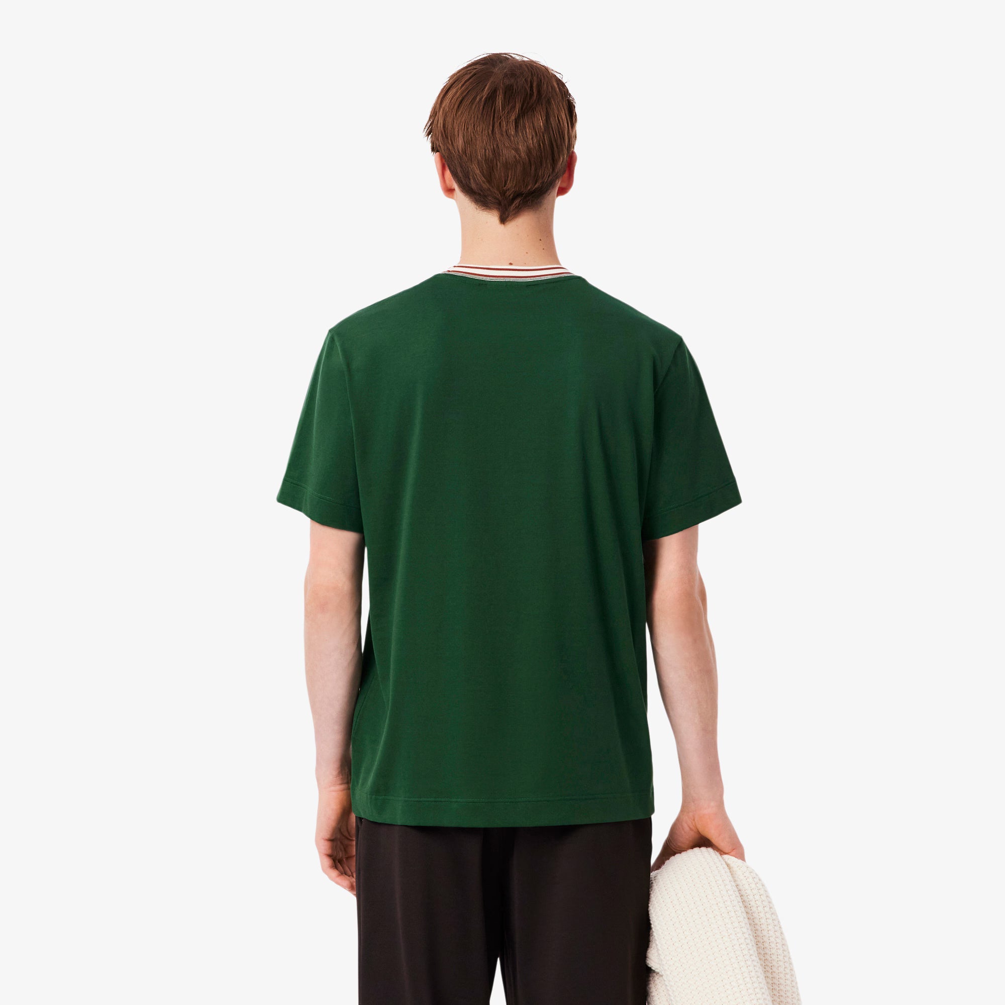 T-shirt col rayé Lacoste Made in France - Vert