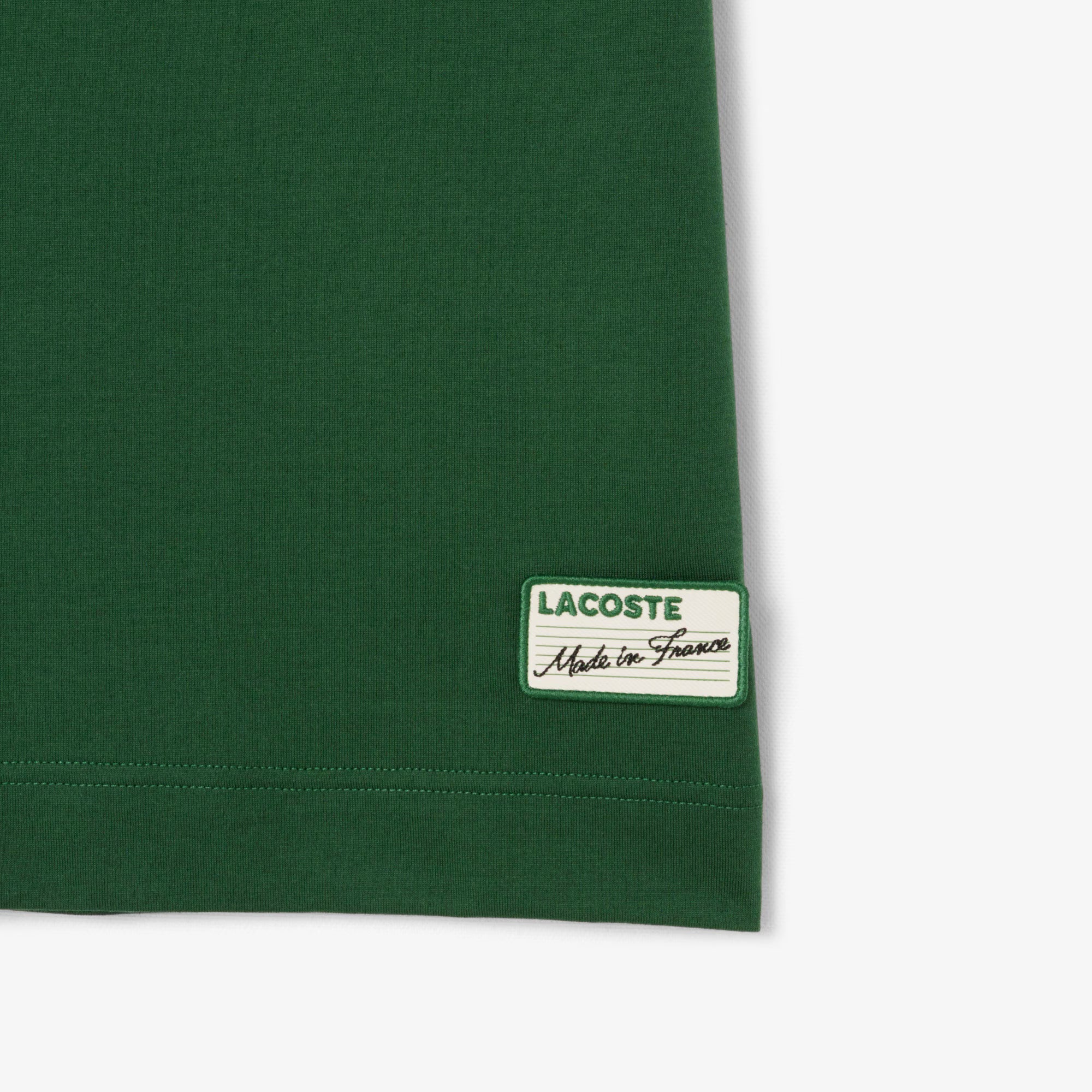 T-shirt col rayé Lacoste Made in France - Vert