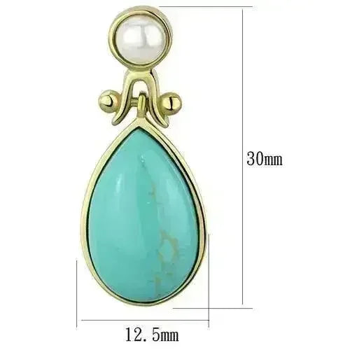 TK2151 - Boucles d'oreilles en acier inoxydable plaqué or (IP) avec synthétique