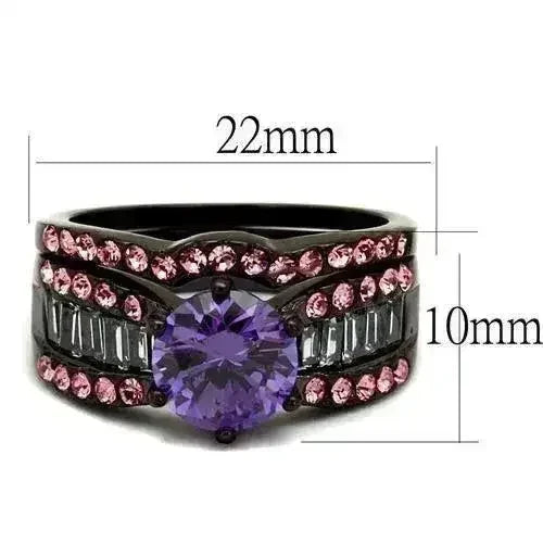 TK2652 - Bague en acier inoxydable IP marron foncé (café IP) avec grade AAA