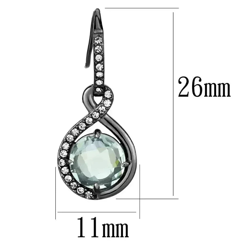 TK2821 - Boucles d'oreilles en acier inoxydable IP noir (IP Gun) avec
