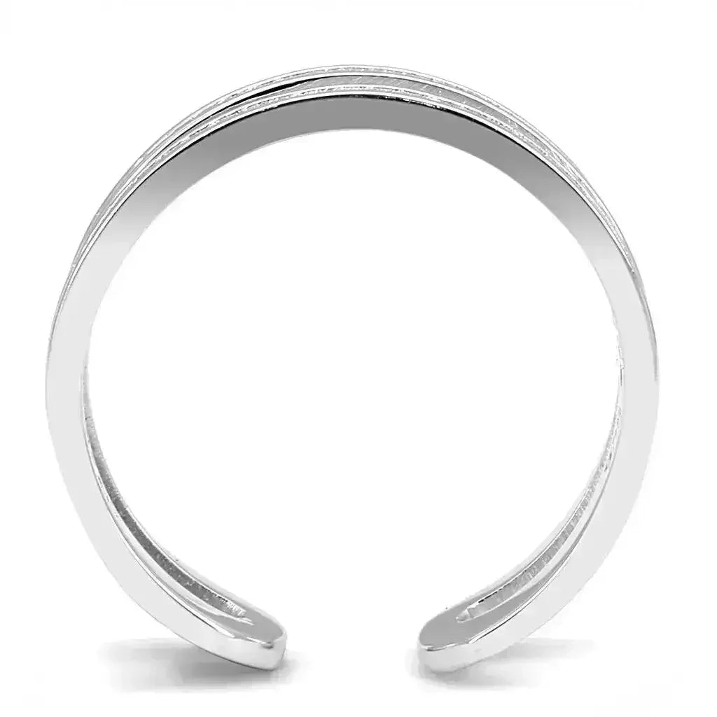 Bague solitaire TS605 en argent sterling rhodié – zircon cubique transparent AAA