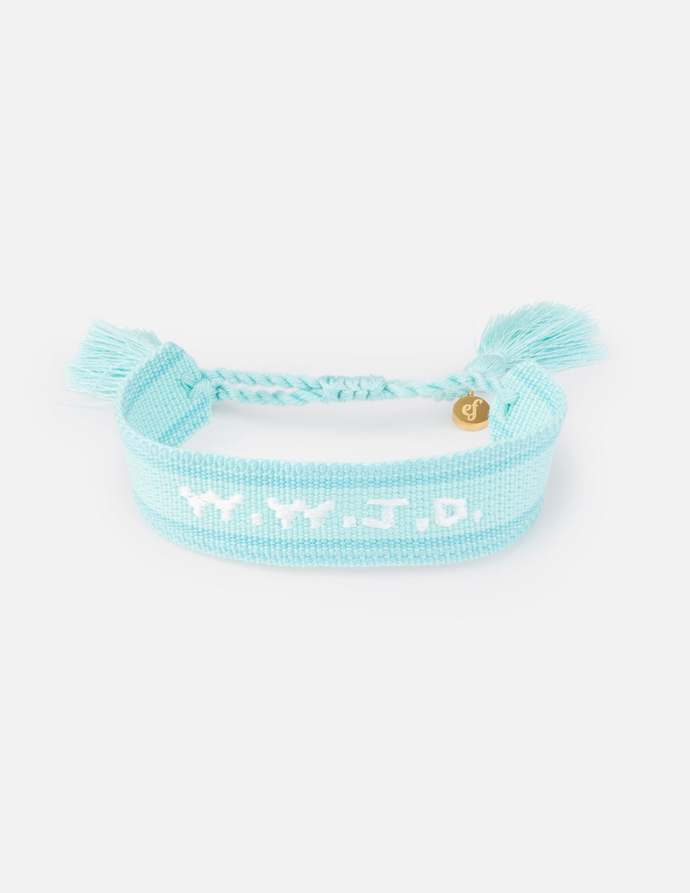 Bracelet brodé WWJD sarcelle