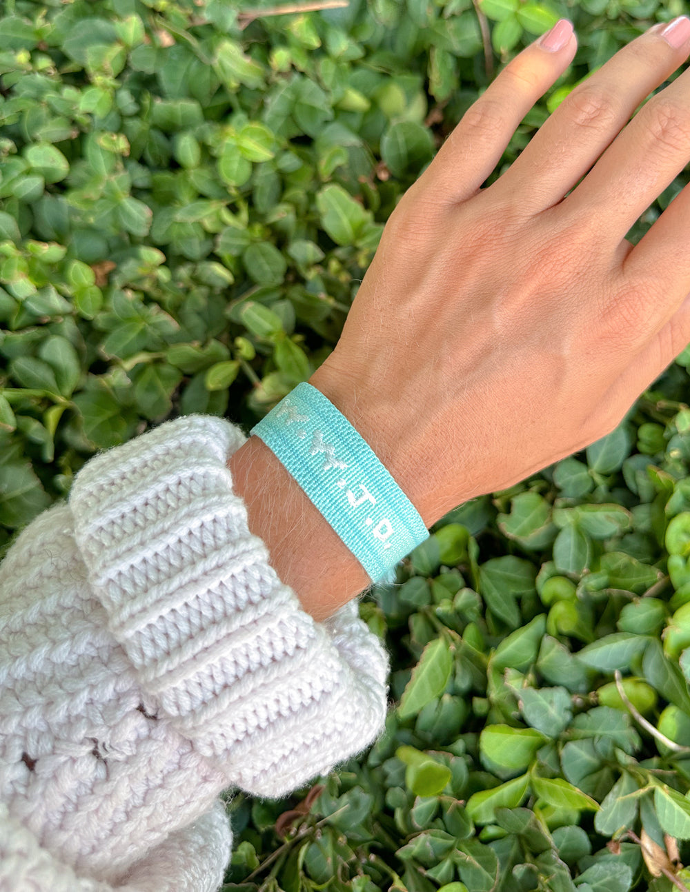 Bracelet brodé WWJD sarcelle