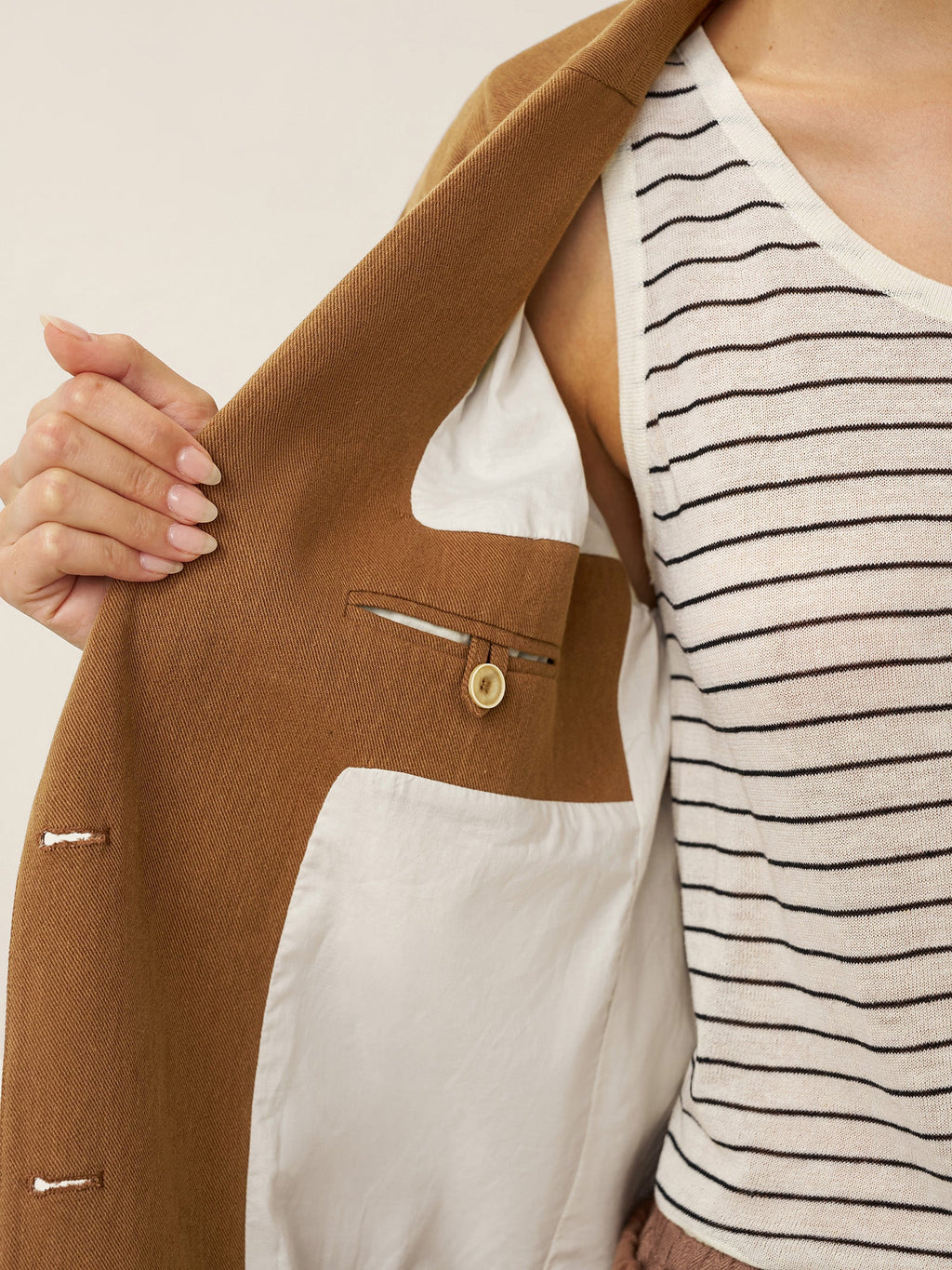 Blazer ajusté en lyocell et lin CASSIDY