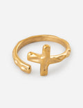 Bague croisée texturée enveloppante