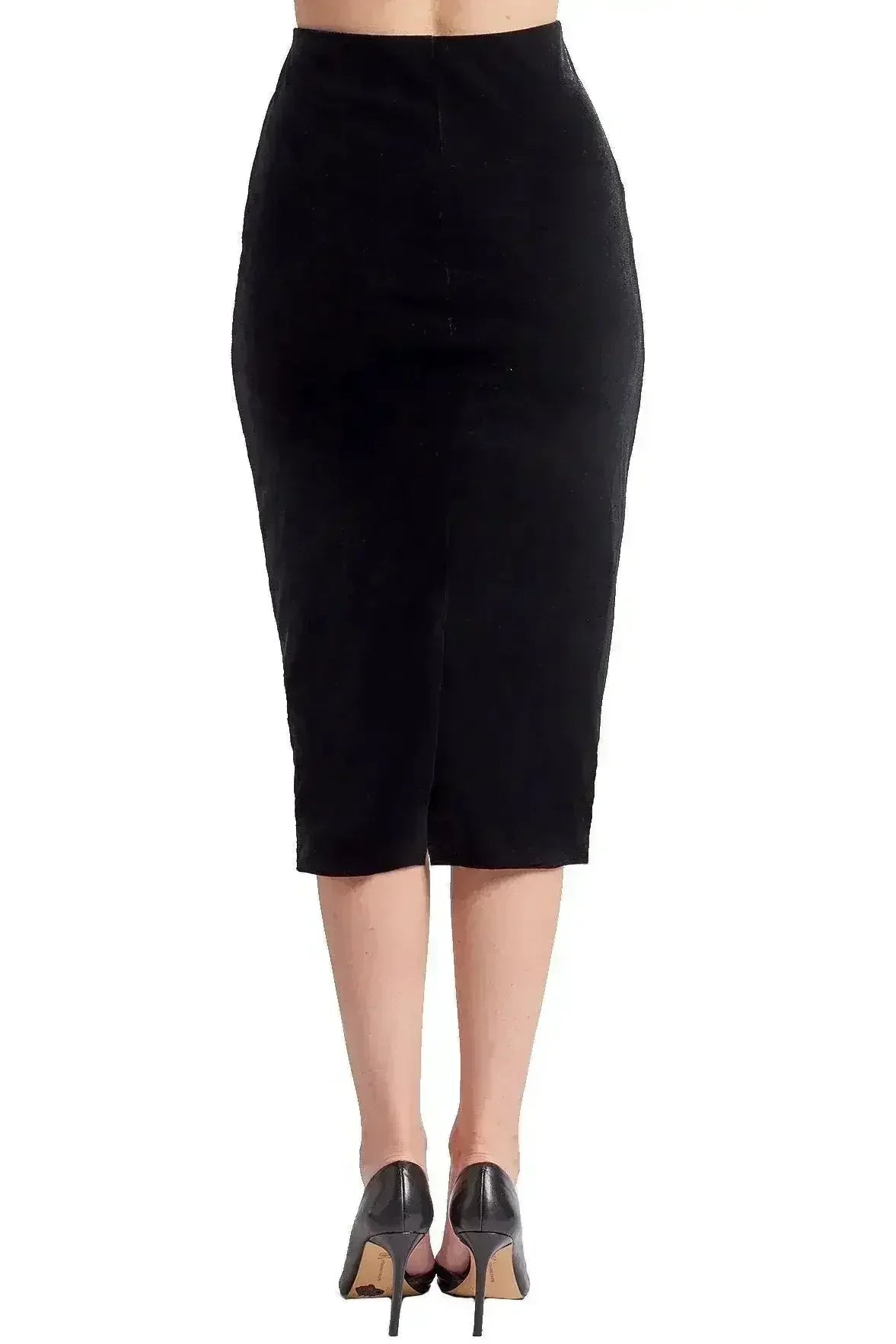 Jupe Tia - Jupe crayon en velours stretch (noir)