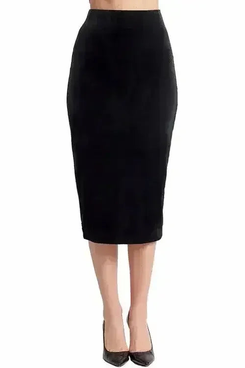 Jupe Tia - Jupe crayon en velours stretch (noir)